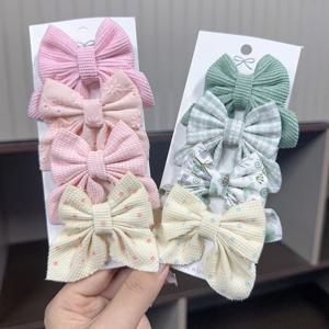 4 개/대 봄 여름 어린이 새로운 꽃 인쇄 활 헤어 클립 신선한 귀여운 머리 핀 바레트 머리 장식 소녀 헤어 액세서리