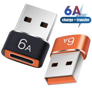 2025 6A USB to Type C OTG 어댑터 120W USB-C 남성 to Type-C 여성 충전 컨버터 (맥북, 삼성 데이터 전송용)