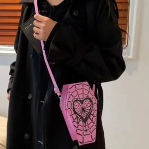 여성 패션 숄더 백 대용량 관 모양의 캐주얼 가방 가방 조절 가능한 스트랩 스파이더 웹 할로윈 선물