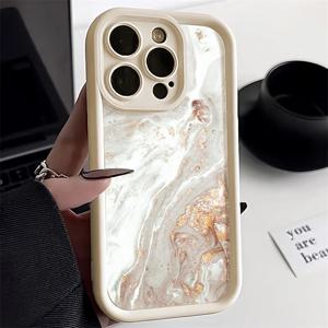아이폰 16 Pro, 18, 15, 13, 11, 14, 12, 17 Pro Max용 대리석 케이스, 아이폰 16e, XR, 7, 8 Plus, SE용 부드러운 실리콘 소재의 충격 방지 후면 커버