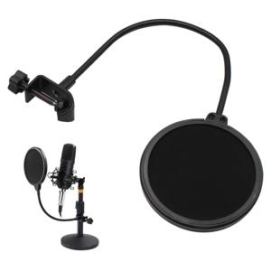 100/155mm 더블 레이어 마이크 팝 필터 스튜디오 유연한 윈드 스크린 사운드 필터 마스크 마이크 쉴드 녹음 액세서리