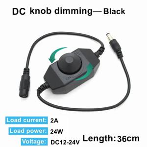 LED 노브 디머 스위치 DC 5V/12V 24V USB 암-수 연장 코드 회전식 ON OFF 화이트 블랙 라이트 스트립 컨트롤러