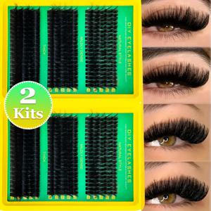 DIY 속눈썹 전문가용 속눈썹 연장/10-16mm/두꺼운 인조 속눈썹 혼합0.07mm/D 컬 캣아이 플러피하고 드라마틱한 룩