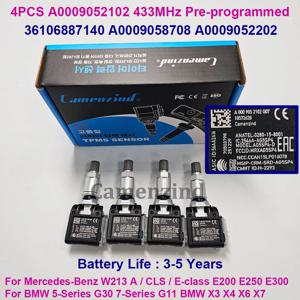 BMW 5 7-시리즈 G30 G11 X3 X4 X6 메르세데스-벤츠 A E GLE-클래스 433MHz TPMS 센서 A0009052102 36106887140 6887147-01 0009052102