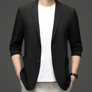새로운 여름 남성 얇은 스트레치 자외선 차단제 블레이저 재킷 남성 통기성 캐주얼 정장 코트 품질 남성 메쉬 빠른 건조 블레이저 4