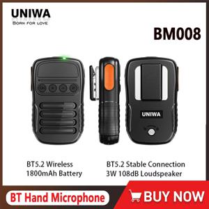 UNIWA BM008 젤로 워키토키, 젤로 SOS 버튼, PTT 버튼, 1800mAh 배터리, 안드로이드용 휴대용 무선 블루투스 마이크, F400 모델.