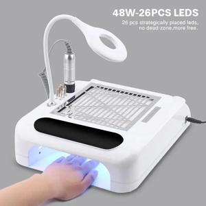 6 in 1 네일 드릴 머신 진공청소기 35000RPM 전문가용 UV LED 네일 테이블 램프 48w 네일 살롱용