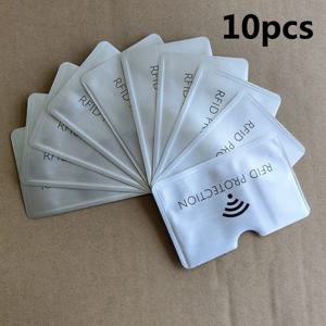 알루미늄 RFID 차단 은행 카드 슬리브 10개입, 휴대용 도난 방지 보안 카드 홀더