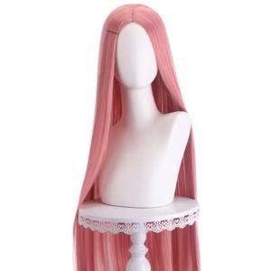 40인치 롱 스트레이트 코스프레 가발 센터 파트링 중앙 분할 블론드 핑크 로즈 레드 퍼플 내열성 합성 헤어 가발