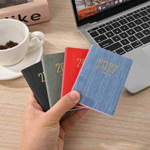 2027 A7 미니 위클리 플래너 노트 128 페이지 얇은 포켓 일정표 일기장 휴대용 저널 사무실 가정 여행 선물용