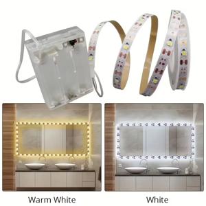 유연한 LED 조명 스트립 1개, 저전압 5V 배터리 박스 전원 공급(배터리 미포함), 1m~10m 다양한 크기, 절단 및 접착 가능, 따뜻한 백색광 및 밝은 백색광, 무선 스위치 제어, TV 백라이트, 파티, 캐비닛, 침실, 캠핑, DIY 홈 데코레이션에 적합, 추수감사절에 완벽한 선택