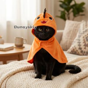 포치타 애완 동물 옷 고양이 개 망토 애니메이션 코스프레 할로윈 애완 동물 소품 의상 부드럽고 따뜻한 강아지 변신 옷 코스프레