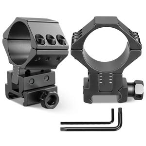 UniqueFire 스코프 마운트 링(직경 34mm 튜브용) 20mm 도브테일 피카티니 레일 손전등 마운트용 높이 및 각도 조절 가능