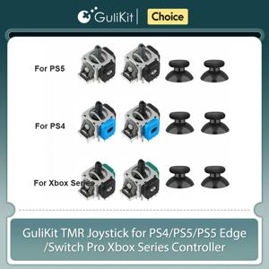 GuliKit NS51 TMR 조이스틱(스틱 캡 포함) PS4 PS5/PS5 Edge Switch Pro Xbox 시리즈 컨트롤러 게임 액세서리 수리용
