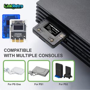 LinkRetro OLED 다목적 메모리 카드 에뮬레이터 SD2PSX SD2PSXTD 펌웨어 USB-C (소니 PS 원/PS1/PS2 레트로 게임 콘솔용)
