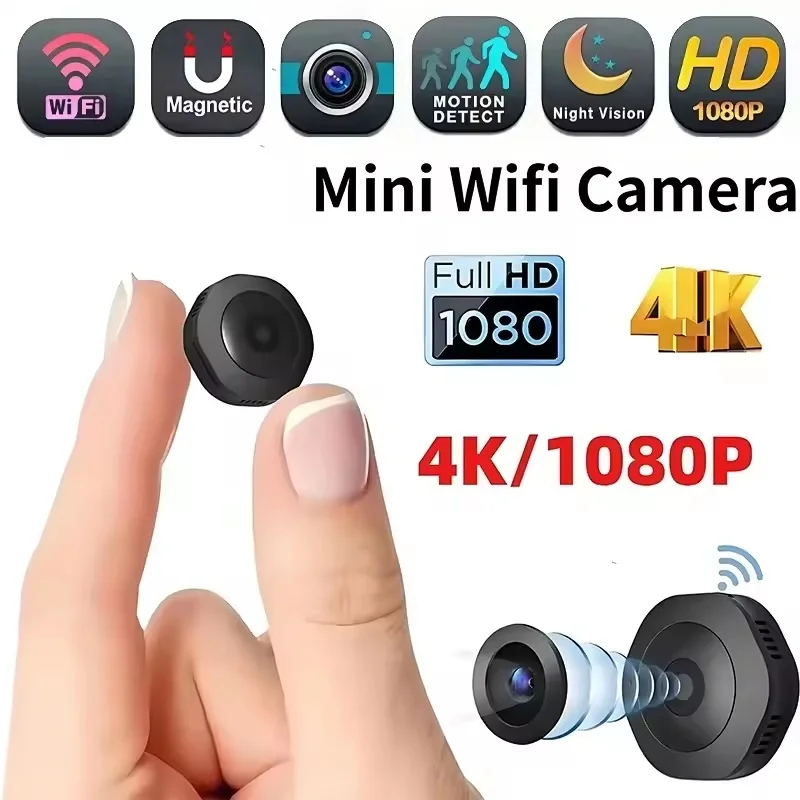 새로운 4K HD 미니 무선 카메라 휴대용 캠 야간 투시 캠코더 WiFi 원격 모니터 비디오 음성 녹음기 보안 카메라