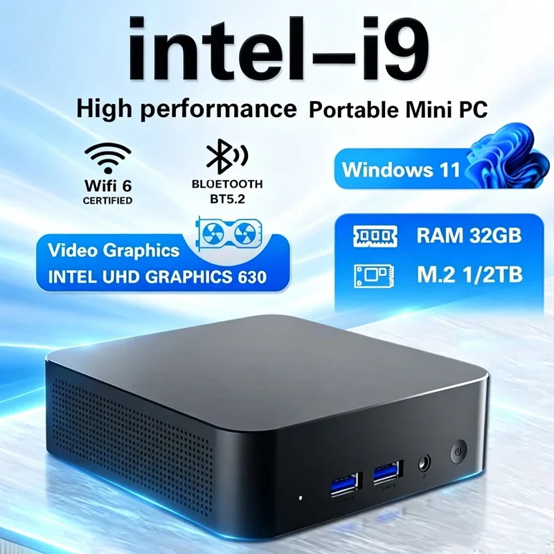 2026 인텔 코어 i9 10980HK 미니 PC 컴퓨터 윈도우 11 프로 32GB 램 1TB SSD 게이밍 컴퓨터 WiFi 6 휴대용 미니 데스크탑 PC