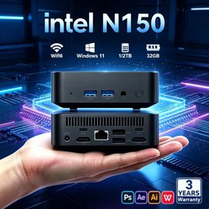 미니 PC, 인텔 N150, 윈도우 운영체제, 휴대용 게이밍 PC, 16GB/32GB RAM, 1TB/2TB SSD, 미니 컴퓨터, 사무용/게이머용, Wi-Fi 6, 블루투스 5.2, 데스크톱 PC, 신제품