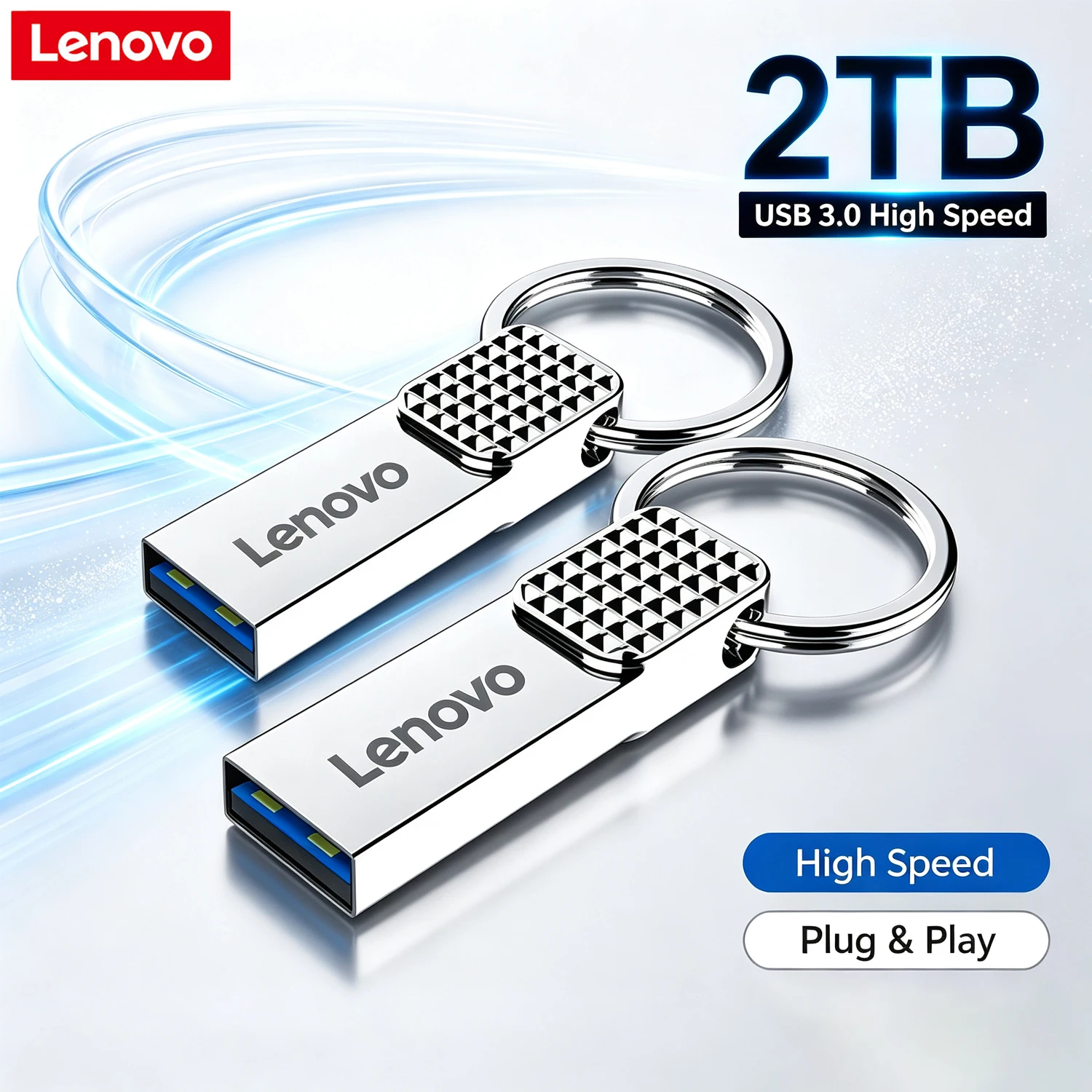 Lenovo 2TB OTG 펜 드라이브, Type-C 플래시 드라이브, USB 3.0 고속 메탈 펜 드라이브, 1TB 휴대용 방수 메모리 저장 장치, U 디스크