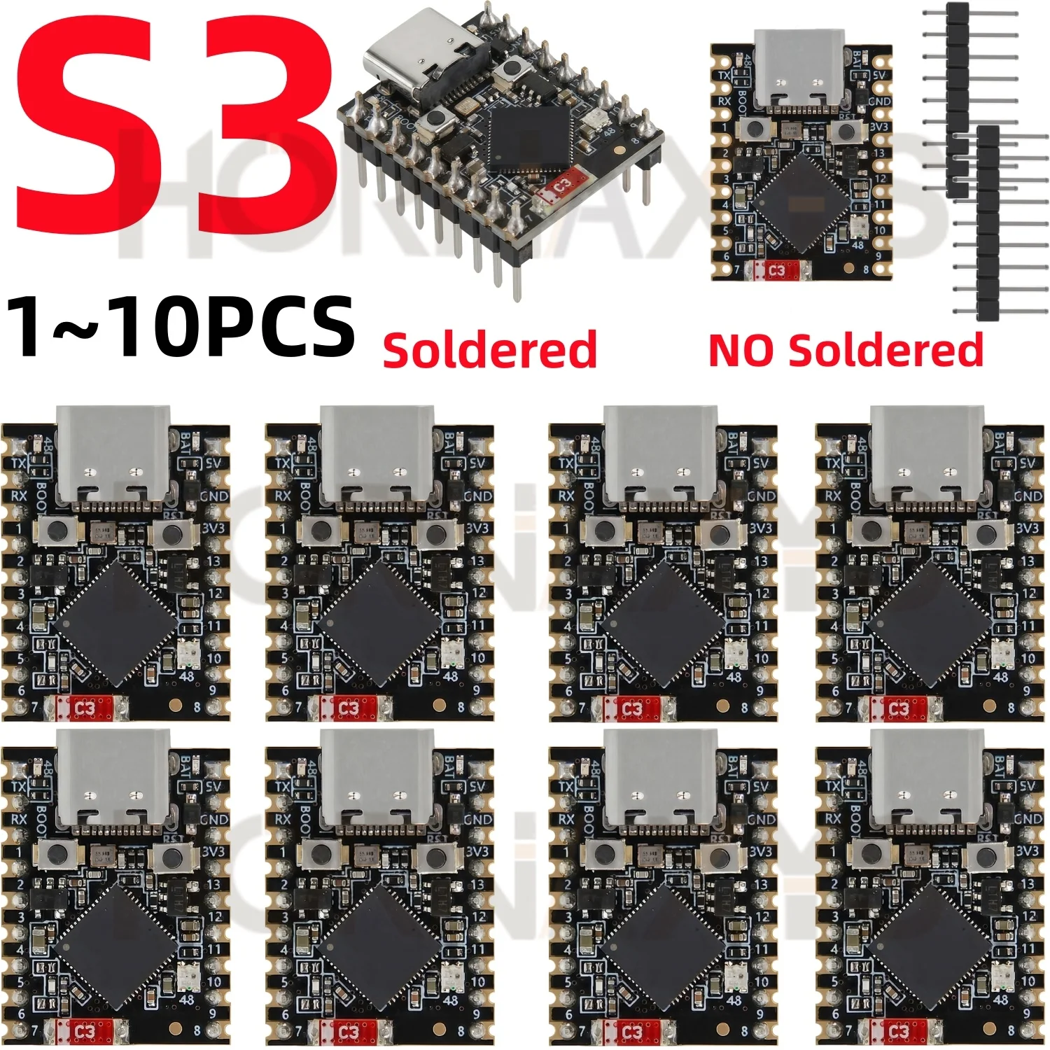 1개~10개/ESP32-S3 초소형 개발 보드, Wi-Fi, 블루투스 5.0 지원, 초소형 크기, ESP32 S3 S3FH4R2, 아두이노 및 마이크로파이썬용.