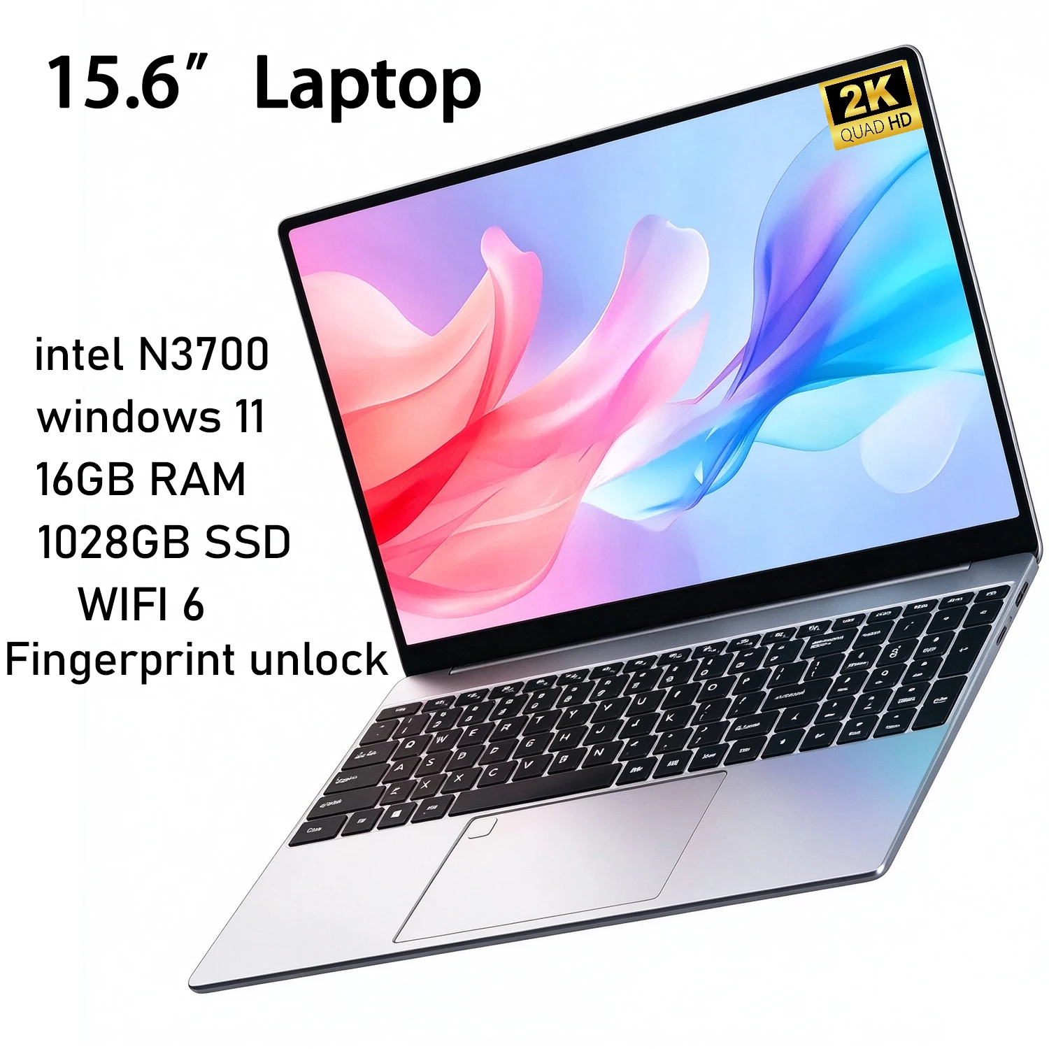 초슬림 15.6인치 노트북, 지문 인식 잠금 해제 기능, 인텔 코어 i5 프로세서, 16GB RAM, 256GB/1024GB SSD, N3700, 윈도우 11, 오피스용, 학습용 컴퓨터