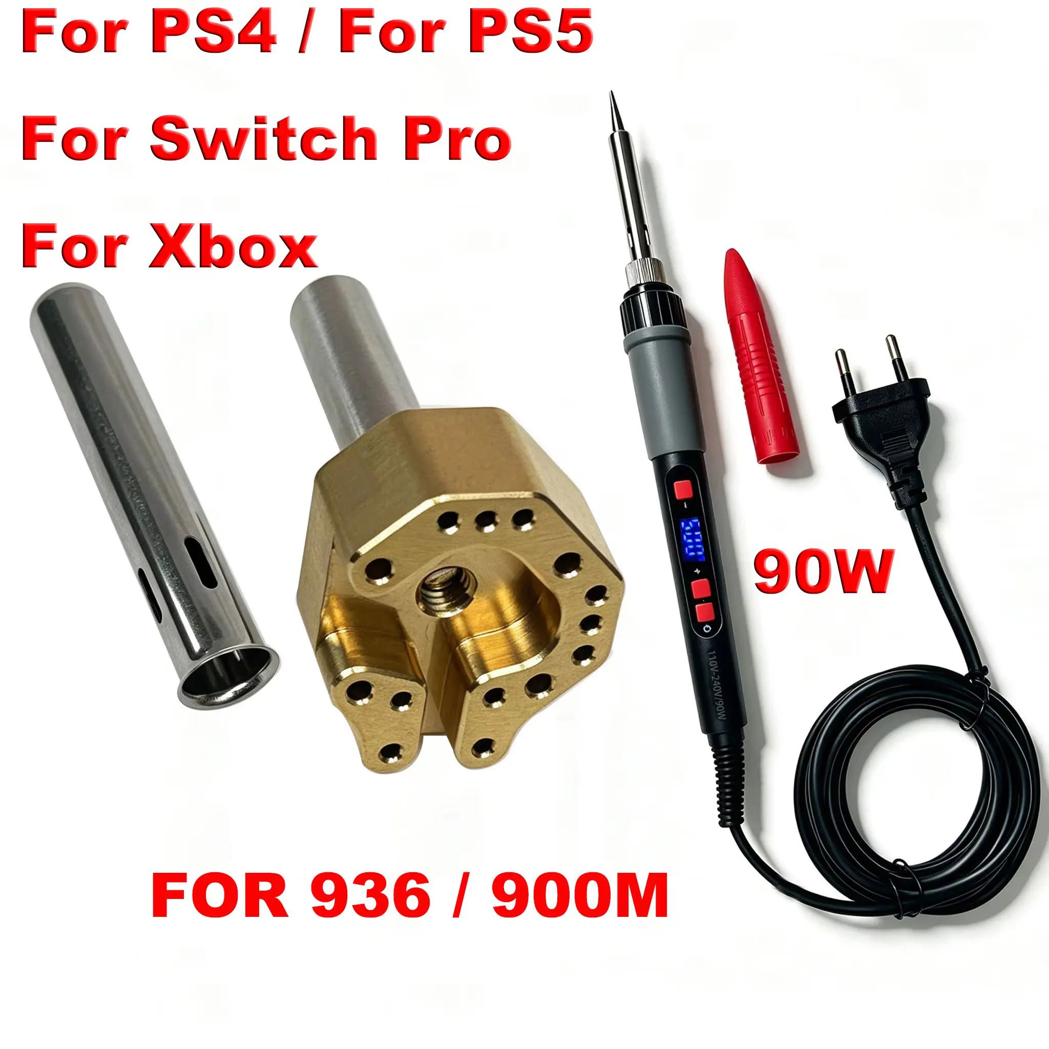 조이스틱용 열 성형 헤드, 90W, 온도 조절 기능, PS4, PS5, 스위치 프로, Xbox 컨트롤러 수리 및 분해용 납땜 인두
