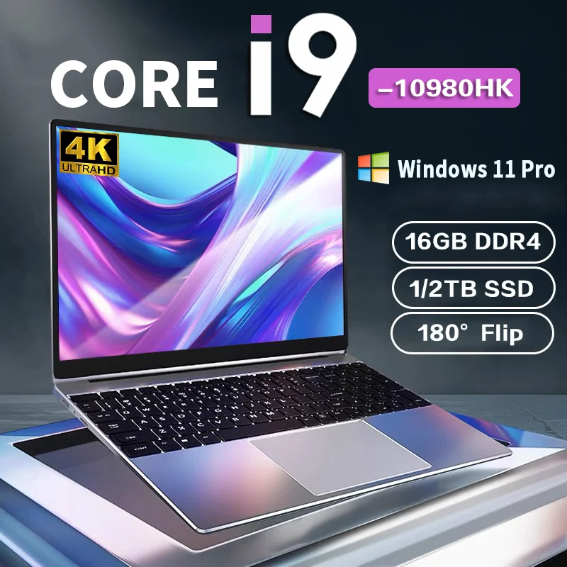 새로운 인텔 코어 i9-10980HK 노트북, 16GB RAM, 1/2TB SSD, 휴대용 노트북, 14.1인치, 윈도우 11 프로, 사무용 및 게임용.