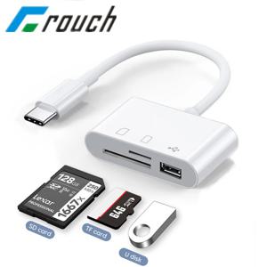 Crouch 3 in 1 OTG USB 유형 C 어댑터 케이블 TF CF SD 메모리 카드 리더기 화웨이 Macbook 용 컴팩트 플래시 Samsung Xiaomi