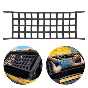지프 랭글러 YJ TJ JK JKU JL JLU 1987-2019 차량용 루프랙 메쉬 수납망 홀더 해먹 메쉬 카고 네트 (차량 루프 액세서리)