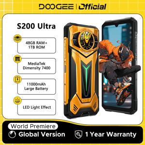 DOOGEE S200 울트라 5G 러기드 폰 48GB+1TB 디멘시티 7400 11000mAh 배터리 66W 6.72인치 FHD+120Hz 브리딩 라이트 NFC 스마트폰