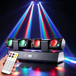 RGBW LED 디스코 조명 음악 동기화 다이나믹 댄스 램프 마스터-슬레이브 모드 레이저 효과 빔 쇼 홈 파티 휴일 분위기 조성