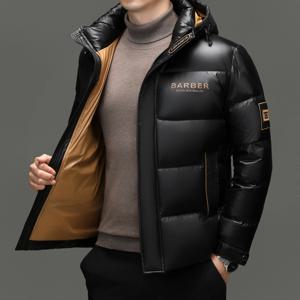 고급 품질의 90% 흰색 오리털 충전재를 사용한 패딩 재킷, 2025년 겨울 신상품, 남성용 트렌디하고 따뜻한 파카 스타일 코트, 방풍 기능이 있는 오리털 재킷.