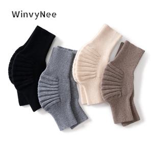 윈비니 여성용 순수 양모 소재의 곡선형 무릎 보호대, 주름 장식 니트, 신축성 있는 소재, 미끄럼 방지 기능, 가을/겨울용, 따뜻한 소재, 관절 보호대 K1883011