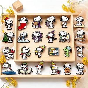 4개/6개/11개 세트의 귀여운 만화 강아지 모양 에나멜 핀, 창의적인 디자인의 금속 브로치, 가방이나 옷에 장식할 수 있는 뱃지, 크리스마스 선물로 좋습니다.
