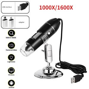 휴대 전화 수리를위한 LED 돋보기 납땜을위한 디지털 현미경 카메라 1600X 3in1 Type-C USB 휴대용 전자 현미경