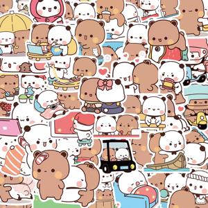 10/30/50pcs Kawaii Bubu 및 Dudu 스티커 곰 커플 낙서 데칼 DIY 노트북 냉장고 일기 방수 귀여운 만화 스티커