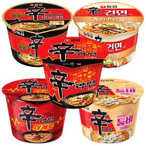농심 큰컵 5종 2개씩 신라면 블랙 더레드 건면 툼바 / 컵라면