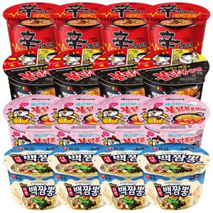 매운 컵라면 큰컵세트 (사천백짬뽕4개+신라면더레드4개+까르보불닭볶음면4개+불닭볶음면4개)