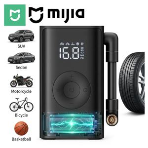 MIJIA 타이어 공기주입기 휴대용 전동 에어 컴프레서 무선 미니 자전거 펌프 디스플레이, 150PSI 자동차 타이어 에어 펌프 LED 조명 포함