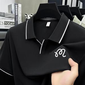 새로운 남성용 오리지널 프린트 솔리드 컬러 폴로 셔츠 여름용 편안한 반소매 라펠 티셔츠 고급 비즈니스 캐주얼 남성 의류
