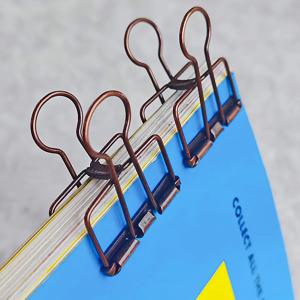 2개입 브라운 빈티지 바인더 클립, 레트로 메탈 종이 클램프 (정리용 저널 및 스크랩북킹용), 앤틱 스타일 북 클립 (플래너용)