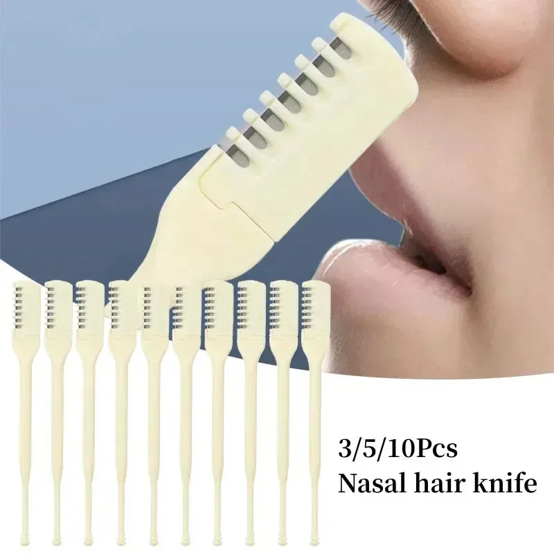 카르싱걸 3/5/10개입 코털 제거기, 360도 회전식 코털 정리기, 남녀 공용 수동 코털 트리머