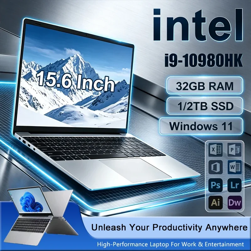 15.6인치 풀 HD IPS 노트북, 120Hz 주사율, 인텔 코어 i9-10980HK 프로세서, 32GB RAM, 2TB SSD, 백라이트 키보드, 긴 배터리 수명, 윈도우 11.