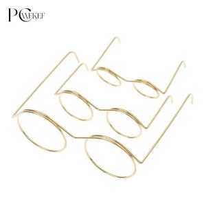 인형 장식 액세서리에 대 한 10pcs 새로운 패션 골드 라운드 안경 프레임 Lensless