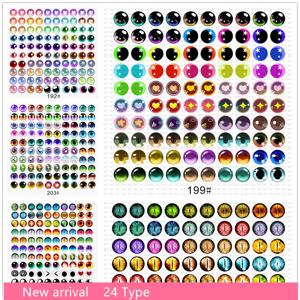 50Pcs 6/8/10/12mm 인형 유리 눈 라운드 드래곤 고양이 눈 쌍 플랫 백 카보 숑 장식 키 체인 DIY 액세서리