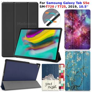 삼성 갤럭시 탭 S5e 케이스 10.5인치 SM-T720/T725 2019 자동 절전/슬립 PU 가죽 커버 슬림 트라이폴드 스탠드 태블릿 케이스