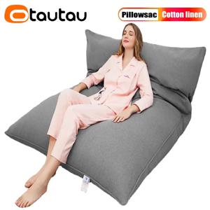 OTAUTAU 코튼 린넨 베개 주머니 커버 더블 소파 침대 케이스 Square Beanbag Chaise 라운지 안락 의자 바닥 좌석 소파 DD008