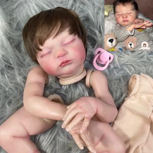 20 인치 이미 페인트 다시 태어난 인형 키트 로라 모발 이식 실물 같은 3D 페인트 피부 보이는 정맥 수제 비닐 몰드