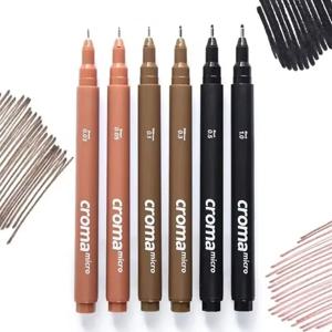 안료 라이너 Pigma 펜 0.1mm/0.03mm/0.05mm/0.5mm/1mm 스케치 드로잉 마이크론 잉크 마커 펜용 다른 팁 검정색 Fineliner