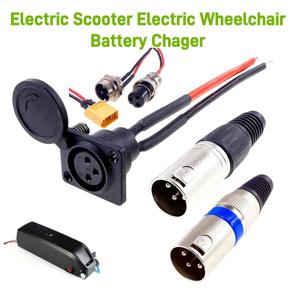 배터리 충전기 포트 3Pin XLR 인라인 플러그 어댑터 커넥터 전자 휠체어 전기 스쿠터 부품 용 잭 소켓 사이클링 전자 자전거